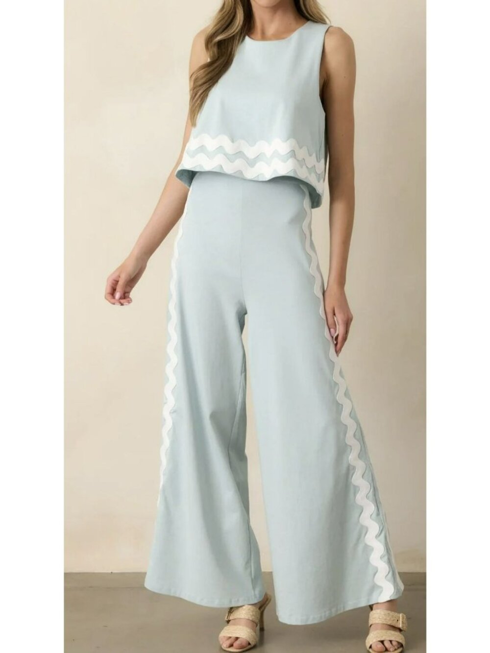 Prosperina Aqua Kayla Jumpsuit Small New